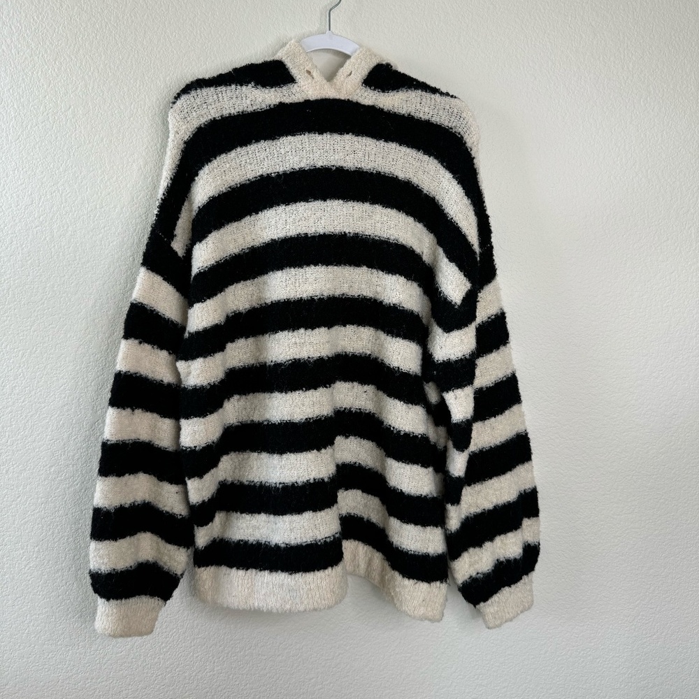 Oversized Striped Knit Sweatshirt